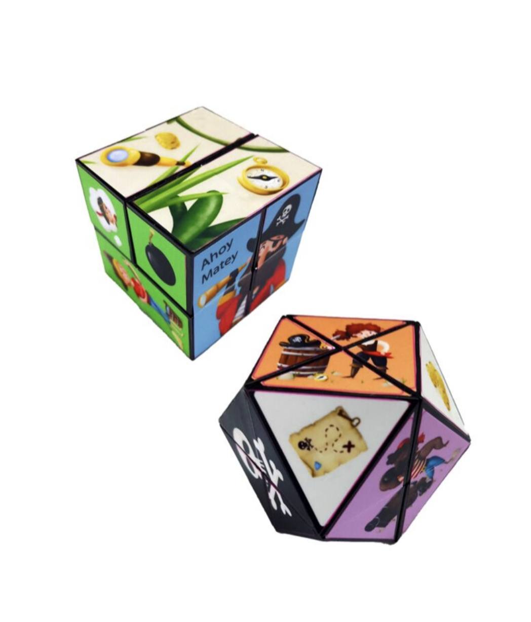 Jolly Roger pirate puzzle cube toy