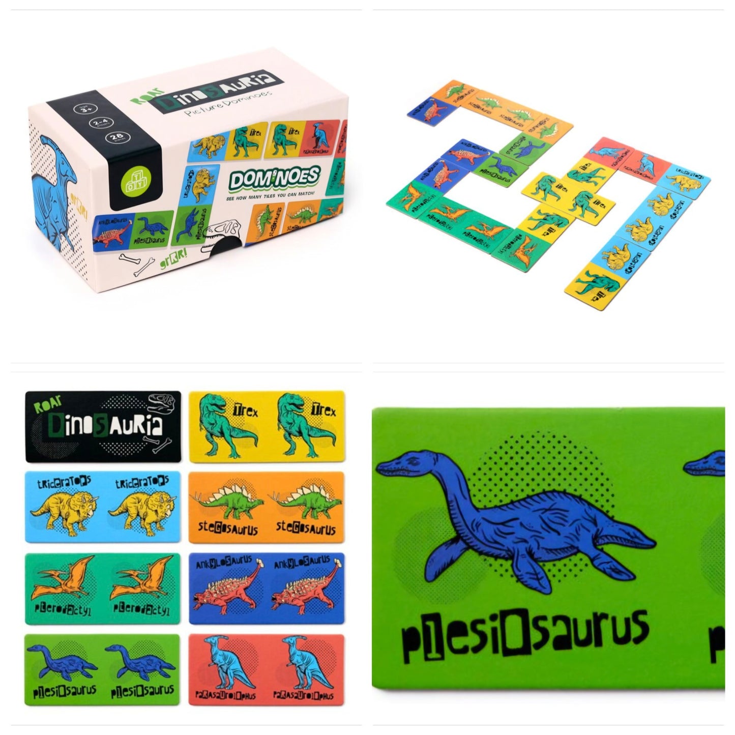 Dinosauria kids dominoes set