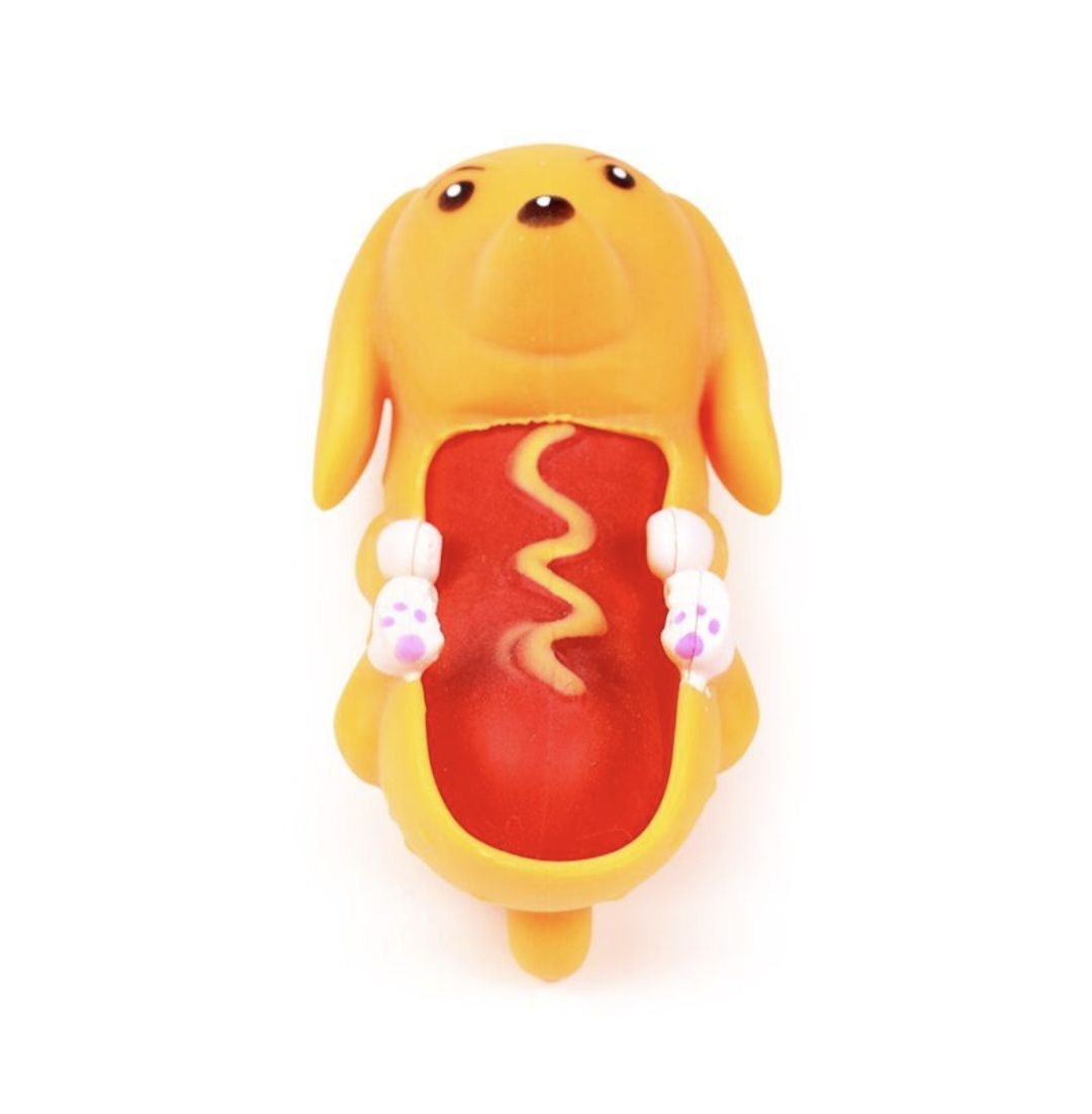 Stretchy hot dog fidget toy