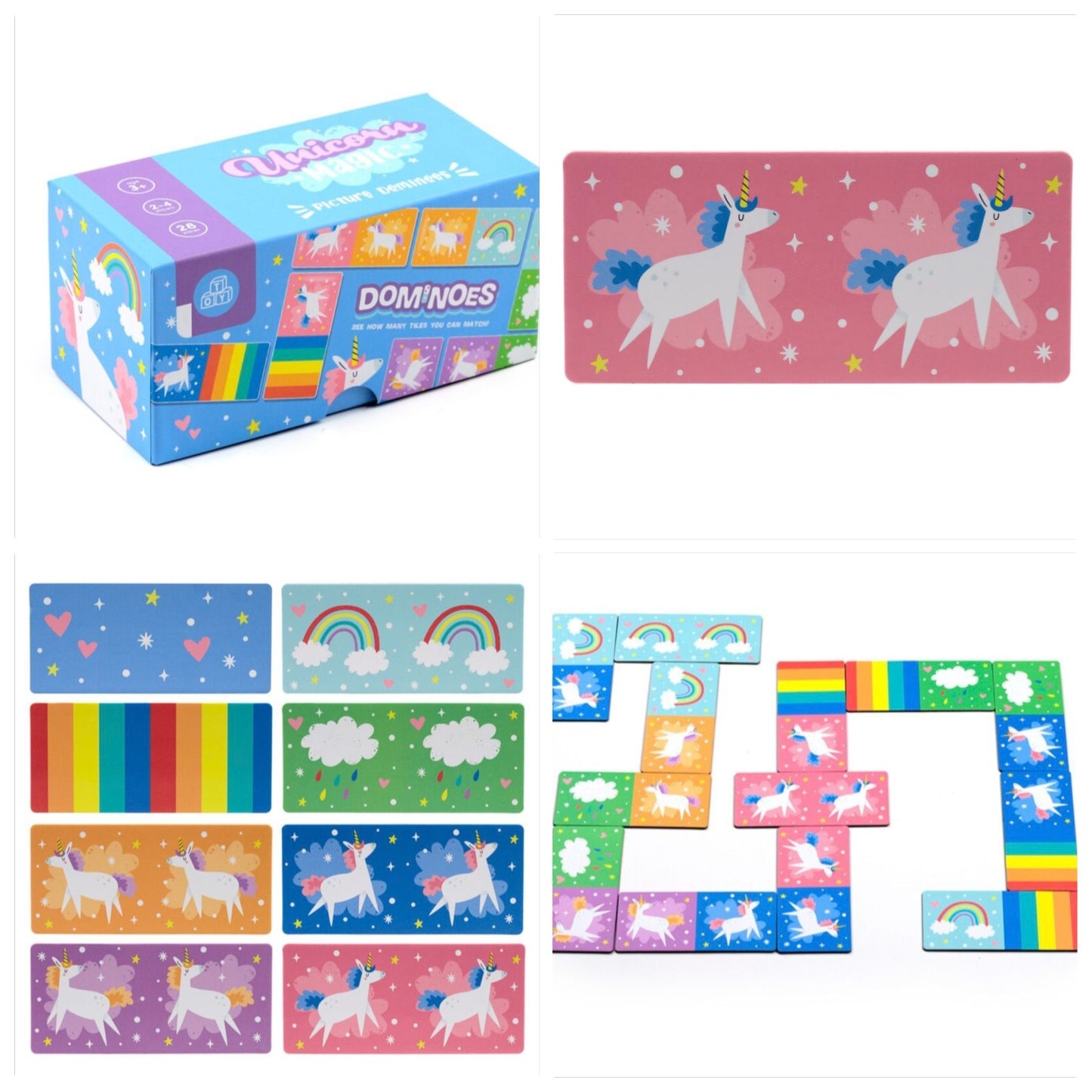Unicorn dominoes set
