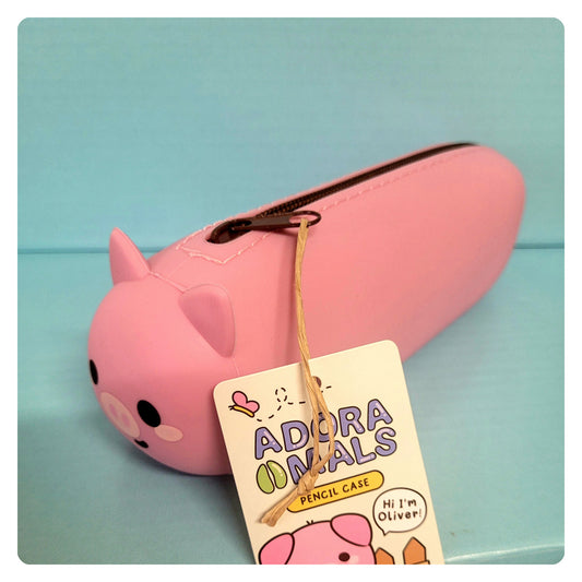 Adoramals Pig Silicone Pencil Case