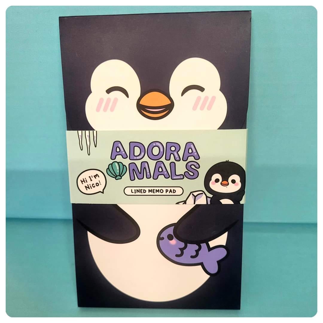 Adoramals Penguin Flip Open Shaped Memo Pad