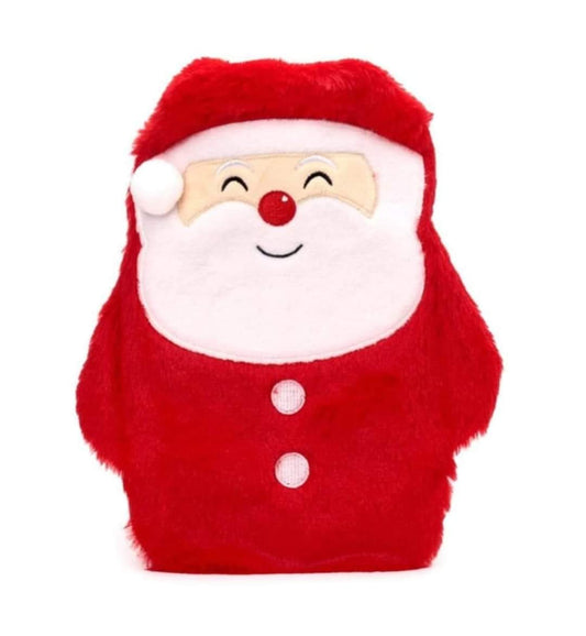 Santa Christmas 650ml Hot Water Bottle with Plush Cover