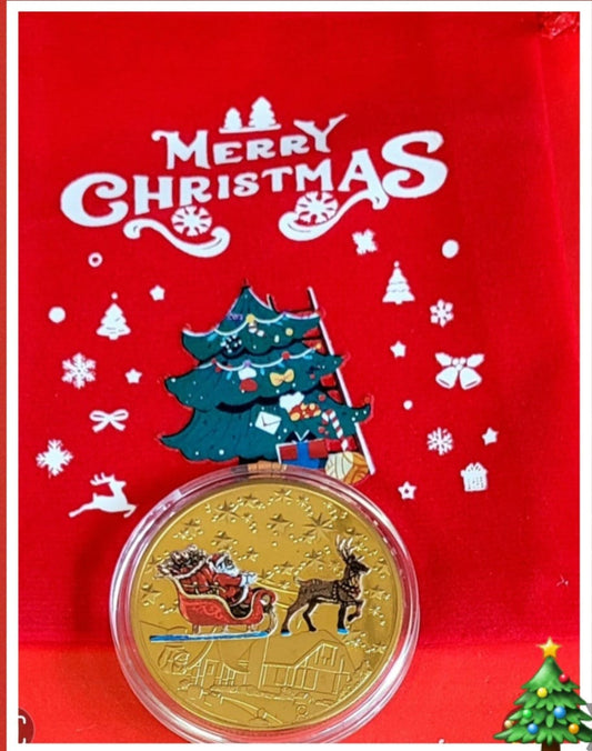 Santa's Lost Pocket Money Coin Red Christmas Pouch and Special North Pole Coin!