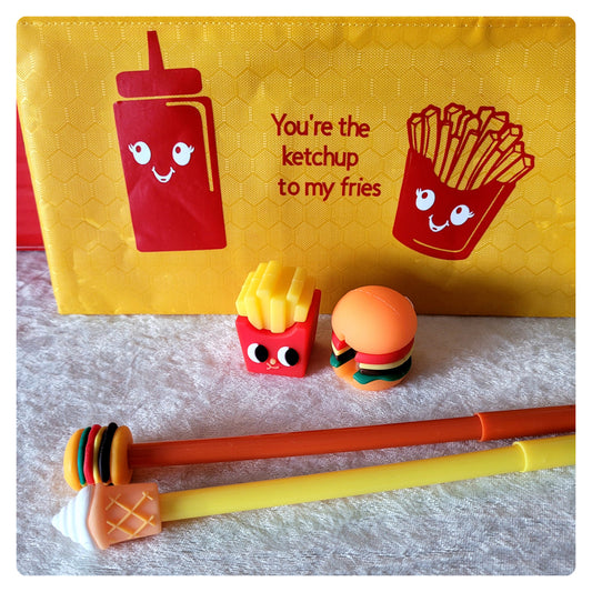 Personalised 'You're the ketchup to my fries' hand crafted Stationery set