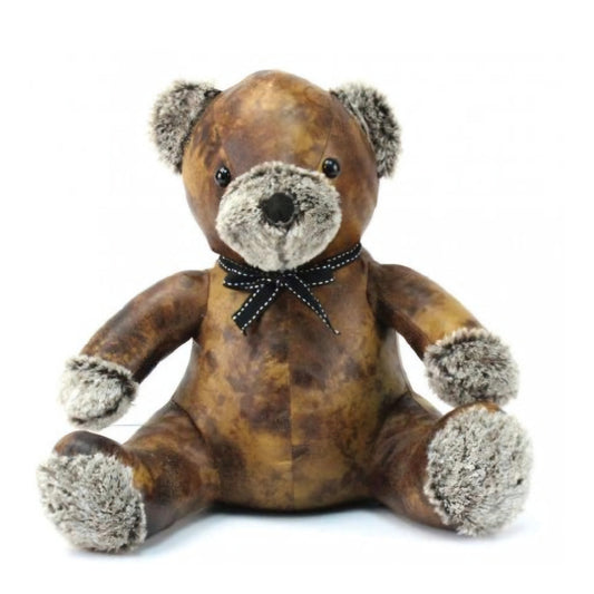 Faux Leather Teddy Doorstop