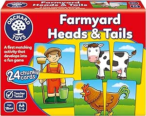 Orchard Toys Farmyard Heads and Tails Game, Memory & Matching Pairs Card Game,