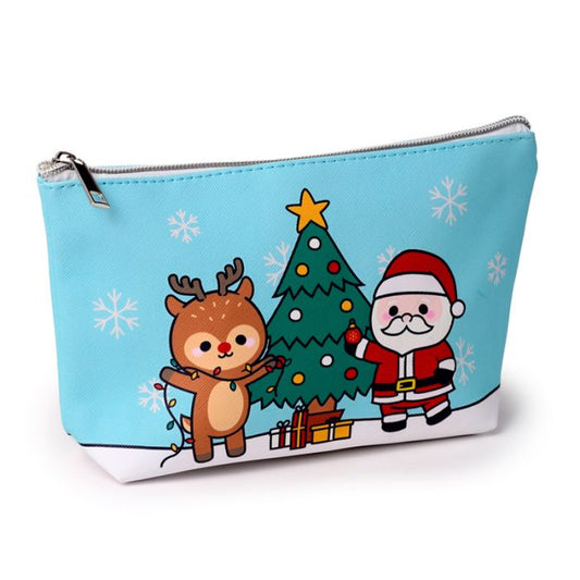 Christmas Festive Friends Medium PVC Pencil case/ Toiletry Makeup /Wash Bag